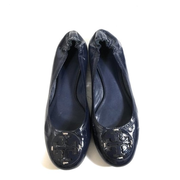 Tory Burch Shoes - Tory Burch Women Reva Leather Dark Blue Loafers 10